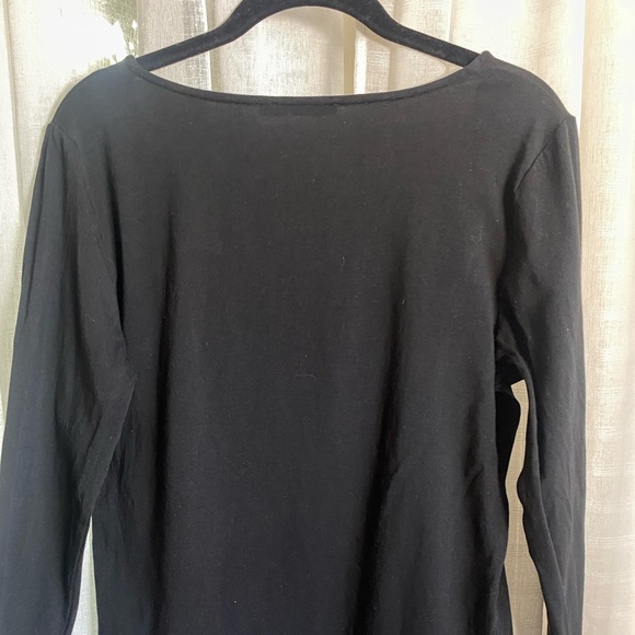 J. Mclaughlin Black Square Neck Top Medium 3/4 Sleeve EUC - Picture 5 of 8